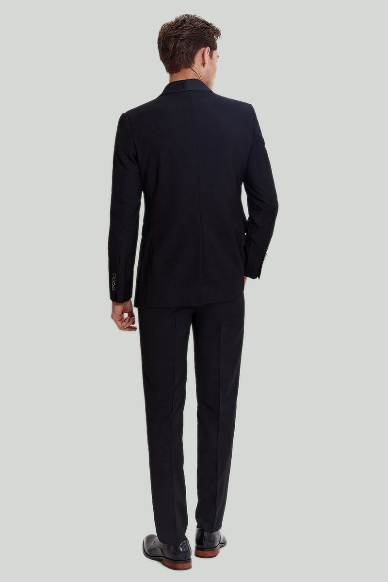 Load image into Gallery viewer, Black Men's 3 Piece Slim Fit Shawl Lapel Suit