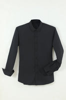 Load image into Gallery viewer, Men's Black Solid Long Sleeves Suit Shirt