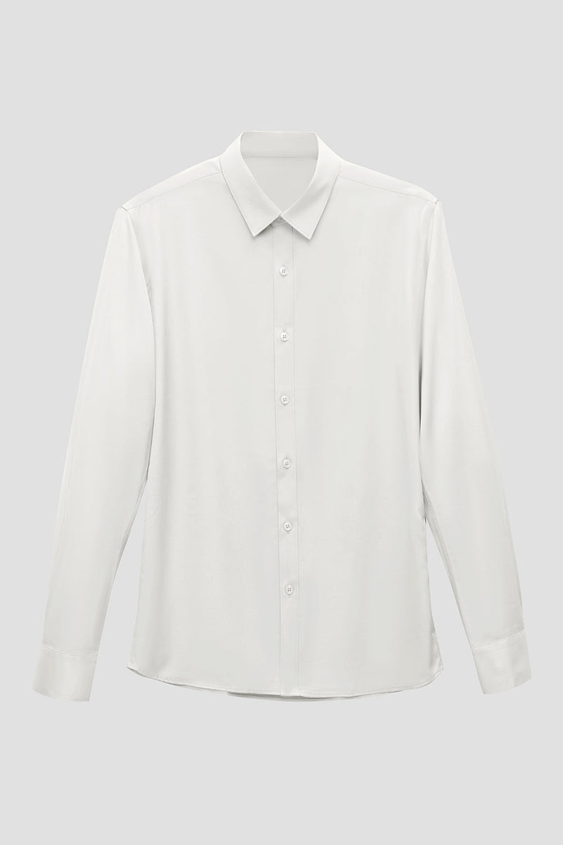 Load image into Gallery viewer, White Men's Long Sleeves Suit Shirt