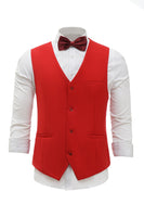 Load image into Gallery viewer, Red Single Breasted Shawl Lapel Men's Suit Vest
