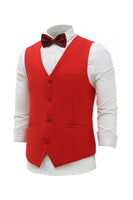 Load image into Gallery viewer, Red Single Breasted Shawl Lapel Men's Suit Vest