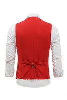 Load image into Gallery viewer, Red Single Breasted Shawl Lapel Men's Suit Vest