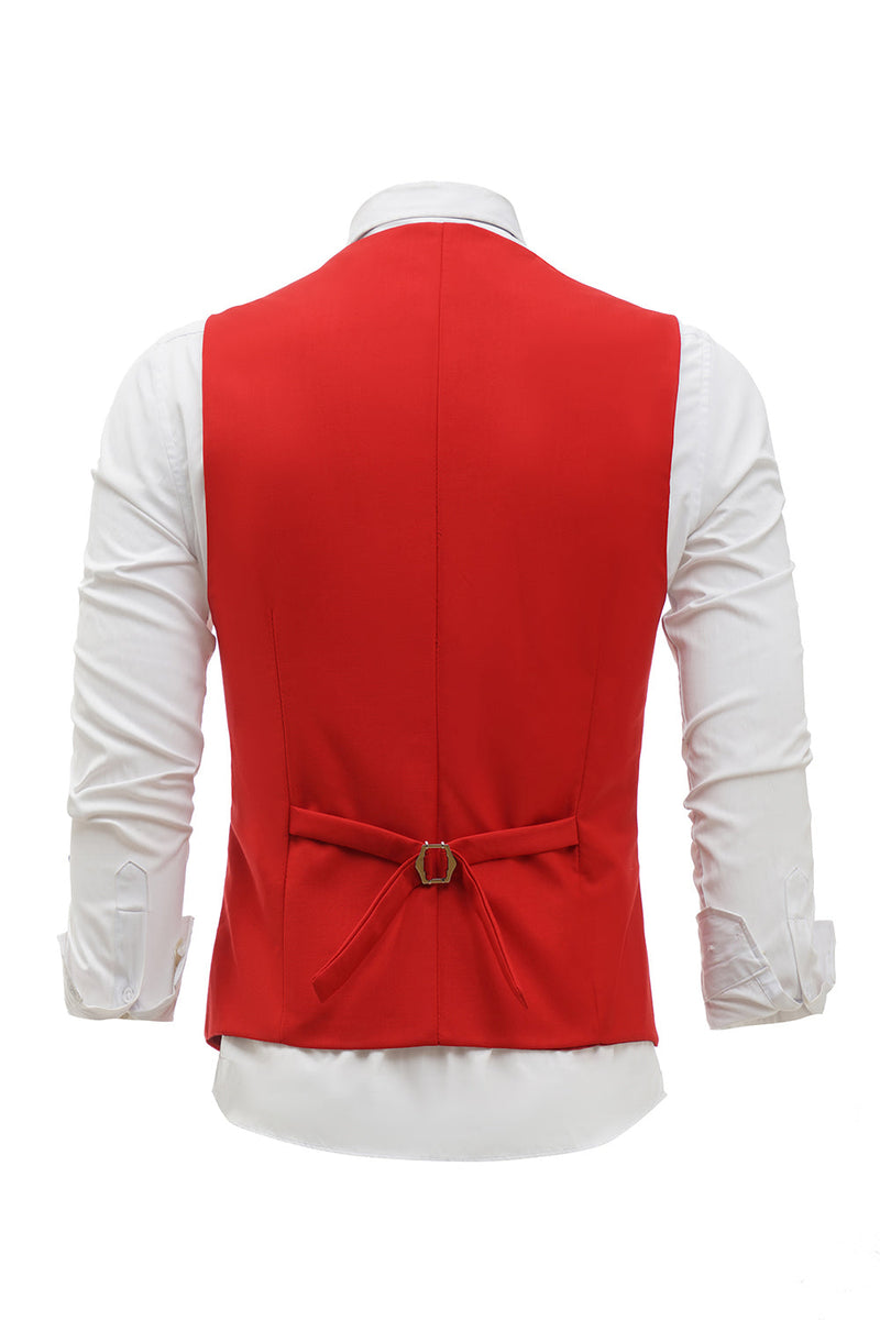 Load image into Gallery viewer, Red Single Breasted Shawl Lapel Men's Suit Vest
