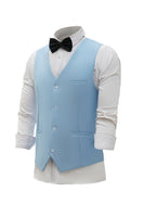 Load image into Gallery viewer, Light Blue Single Breasted Shawl Lapel Men's Suit Vest