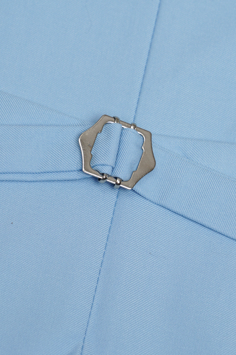 Load image into Gallery viewer, Light Blue Single Breasted Shawl Lapel Men's Suit Vest