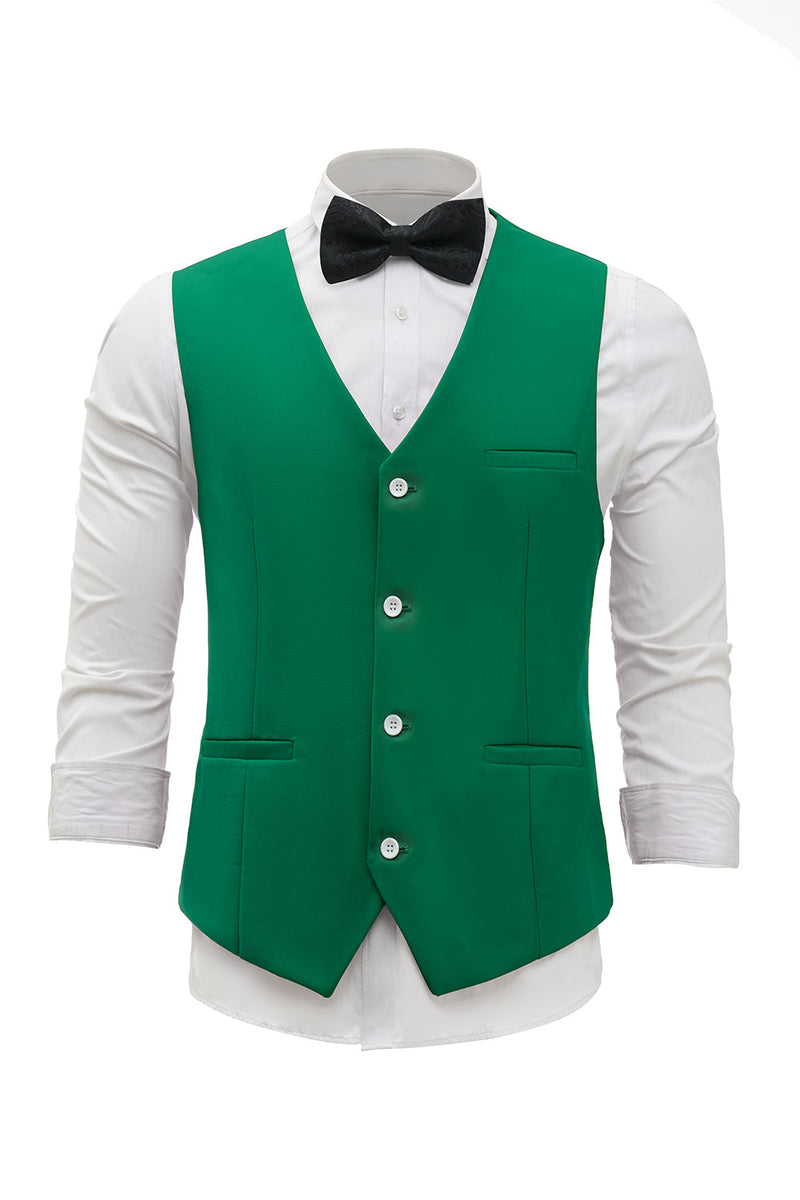 Load image into Gallery viewer, Green Single Breasted Shawl Lapel Men's Suit Vest