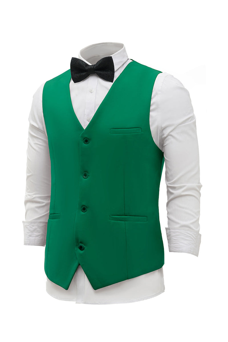 Load image into Gallery viewer, Green Single Breasted Shawl Lapel Men's Suit Vest