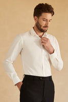 Load image into Gallery viewer, Long Sleeves White Solid Men's Suit Shirt