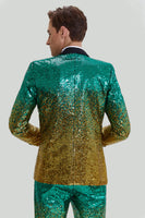 Load image into Gallery viewer, Gold Green Men's 2 Piece Notched Lapel Sequins Suits