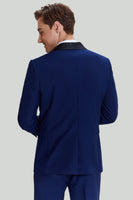 Load image into Gallery viewer, Men's Navy 3-piece One Button Slim Fit Prom Suits