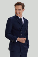 Load image into Gallery viewer, Men's Navy 2 Piece Double Breasted Suit