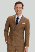 Load image into Gallery viewer, Khaki Men's 2 Piece Slim Fit Tuxedo & Suit