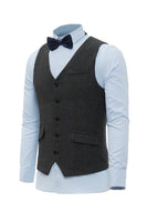Load image into Gallery viewer, Black Single Breasted Shawl Lapel Men's Suit Vest