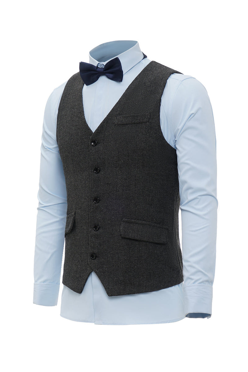 Load image into Gallery viewer, Black Single Breasted Shawl Lapel Men's Suit Vest