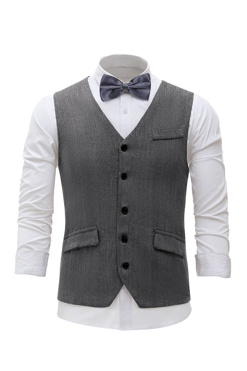 Load image into Gallery viewer, Black Single Breasted Shawl Lapel Men's Suit Vest