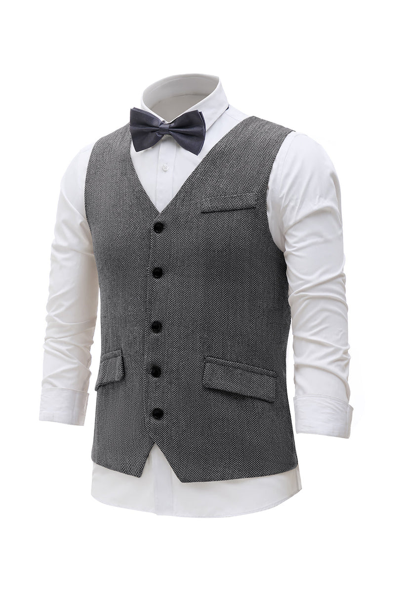 Load image into Gallery viewer, Black Single Breasted Shawl Lapel Men's Suit Vest