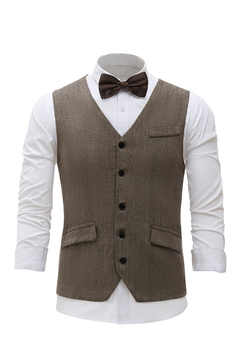 Load image into Gallery viewer, Black Single Breasted Shawl Lapel Men's Suit Vest