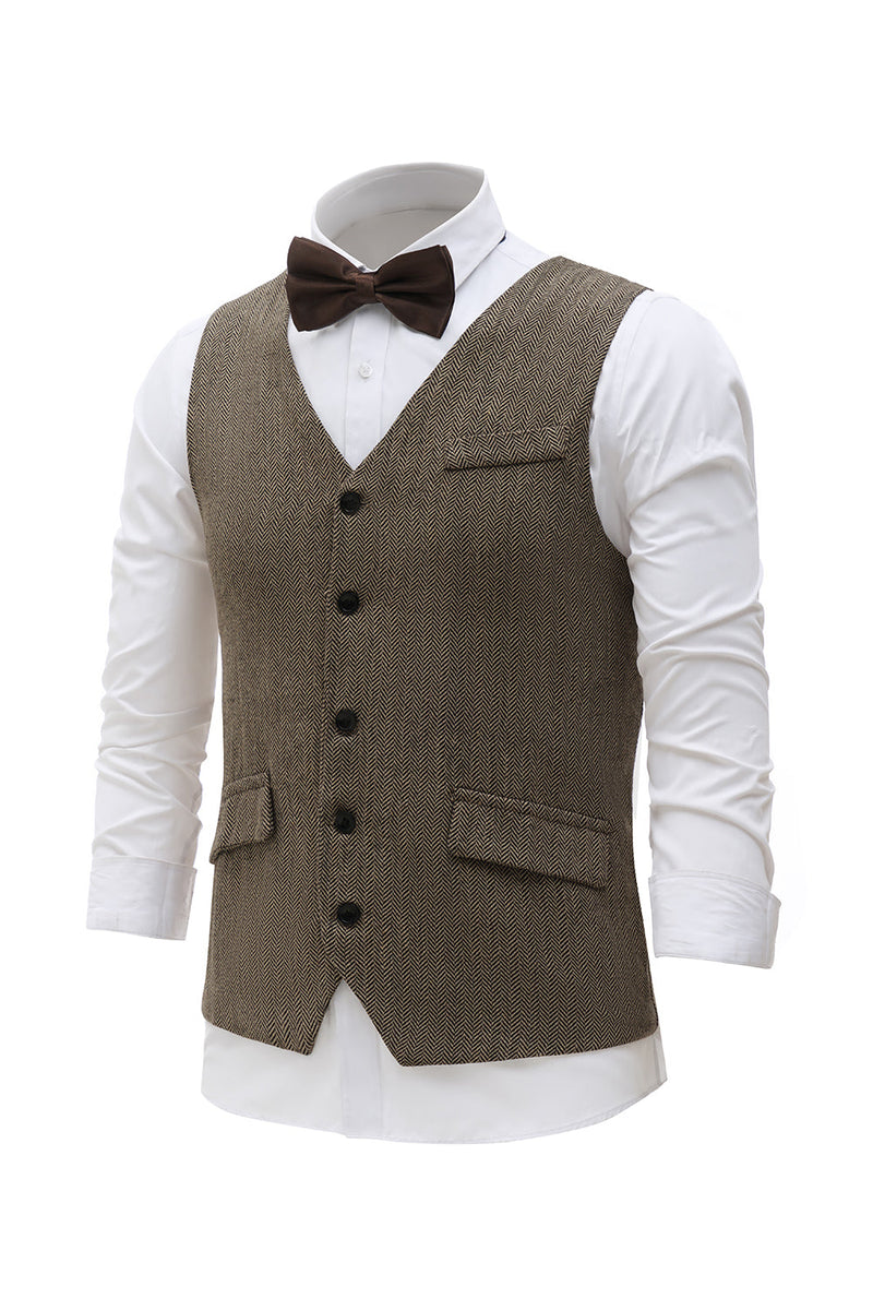 Load image into Gallery viewer, Black Single Breasted Shawl Lapel Men's Suit Vest