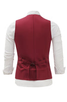 Load image into Gallery viewer, Burgundy Shawl Lapel Single Breasted Men's Suit Vest