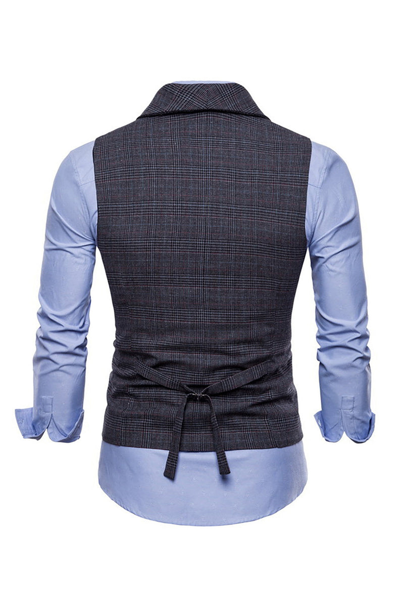 Load image into Gallery viewer, Grey Pinstripe Double Breasted Shawl Lapel Men's Suit Vest