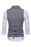 Load image into Gallery viewer, Grey Pinstripe Double Breasted Shawl Lapel Men's Suit Vest