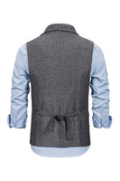Load image into Gallery viewer, Brown Tweed Single Breasted Notched Lapel Men's Suit Vest