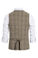 Load image into Gallery viewer, Brown Pinstripe Double Breasted Shawl Lapel Men's Suit Vest