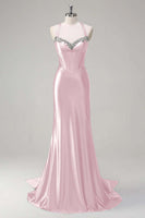 Load image into Gallery viewer, Dark Green Sparkly Beaded Corset Mermaid Spaghetti Straps Prom Dress