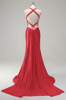 Load image into Gallery viewer, Dark Green Sparkly Beaded Corset Mermaid Spaghetti Straps Prom Dress