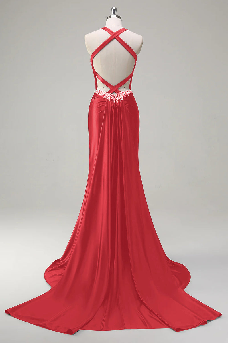 Load image into Gallery viewer, Dark Green Sparkly Beaded Corset Mermaid Spaghetti Straps Prom Dress