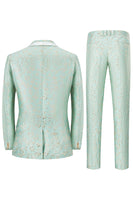 Load image into Gallery viewer, Mint Shawl Lapel One Button Jacquard Men's Prom Suits