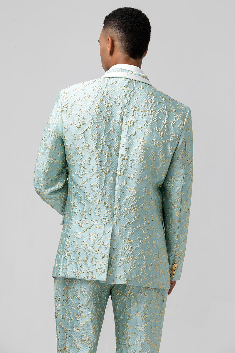 Load image into Gallery viewer, Mint Shawl Lapel One Button 2 Pieces Men's Suits