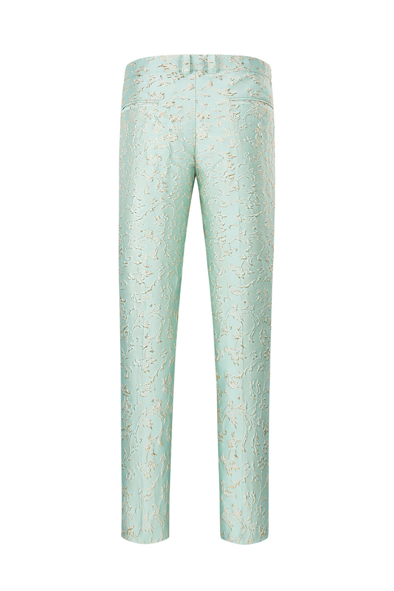 Load image into Gallery viewer, Mint Shawl Lapel One Button Jacquard Men's Prom Suits