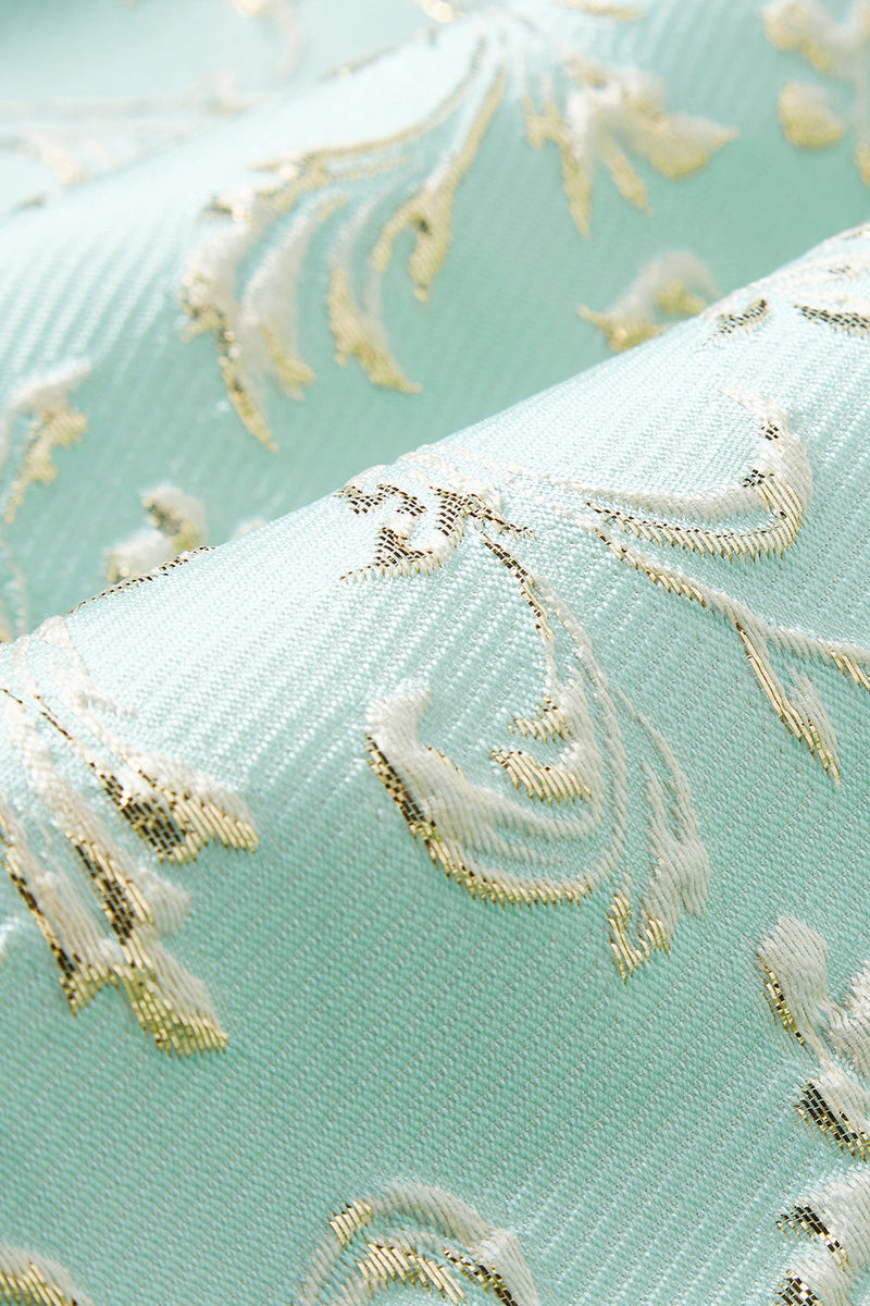 Load image into Gallery viewer, Mint Shawl Lapel One Button Jacquard Men's Prom Suits