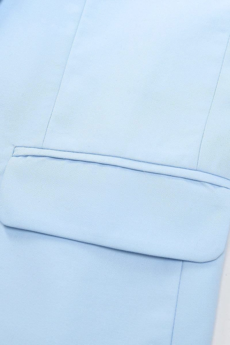 Load image into Gallery viewer, Light Blue Peak Lapel 2 Piece Men's Prom Suits