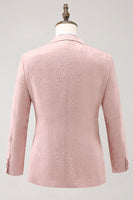 Load image into Gallery viewer, Light Pink 3 Piece Peak Lapel Jacquard One Button Men's Prom Suits