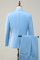Load image into Gallery viewer, Peak Lapel Single Breasted Sky Blue Men's Prom Suits
