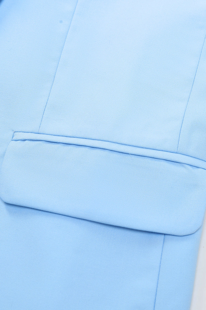 Load image into Gallery viewer, Peak Lapel Single Breasted Sky Blue Men's Prom Suits