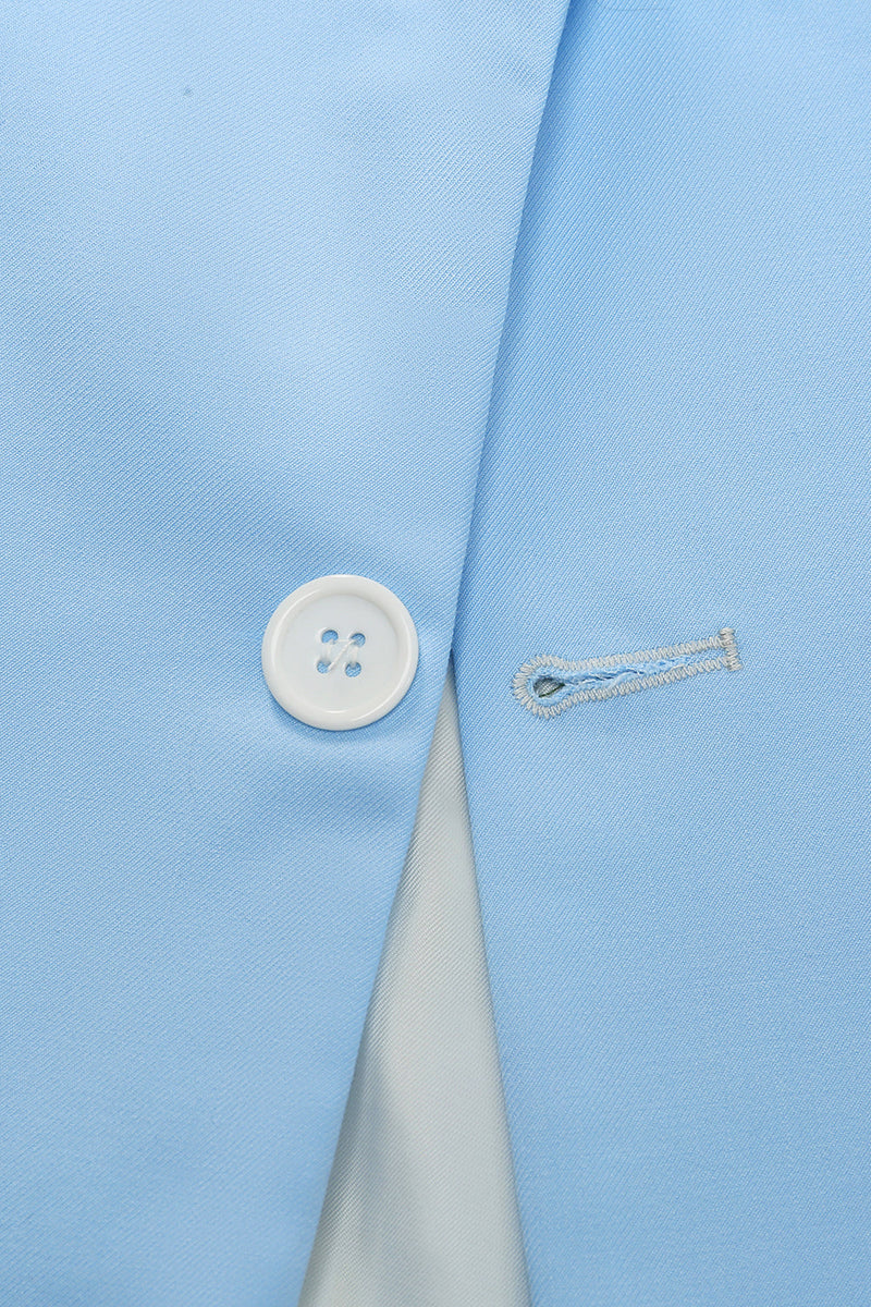 Load image into Gallery viewer, Peak Lapel Single Breasted Sky Blue Men's Prom Suits