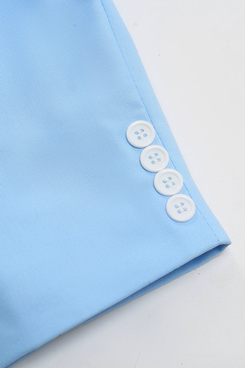 Load image into Gallery viewer, Peak Lapel Single Breasted Sky Blue Men's Prom Suits