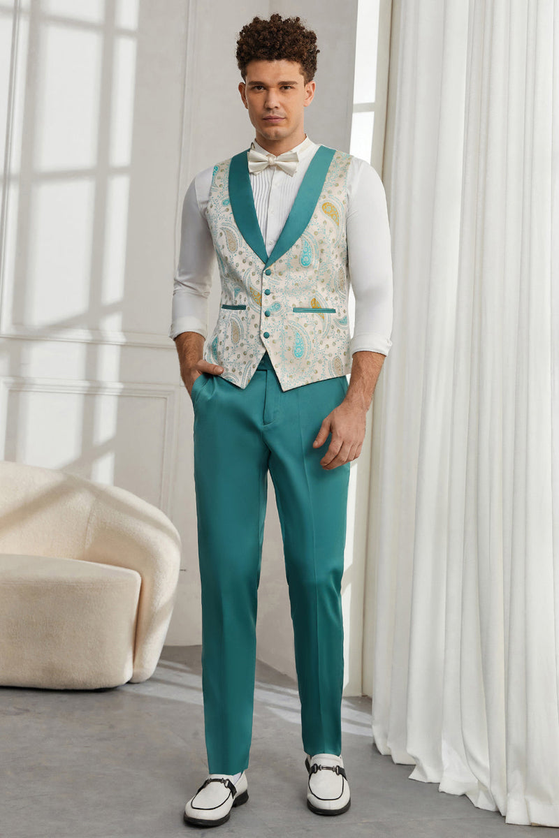 Load image into Gallery viewer, Shawl Lapel One Button Light Green 3 Piece Men's Homecoming Suits