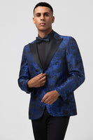 Load image into Gallery viewer, Royal Blue Peak Lapel Men's Blazer