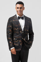 Load image into Gallery viewer, Single Breasted Black Notch Lapel Men's Blazer