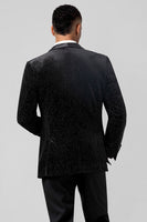 Load image into Gallery viewer, Black Shawl Lapel 3 Pieces One Button Men's Prom Suits