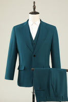 Load image into Gallery viewer, Dark Green Notched Lapel 3 Piece Men's Prom Suits