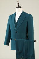 Load image into Gallery viewer, Dark Green Notched Lapel 3 Piece Men's Prom Suits