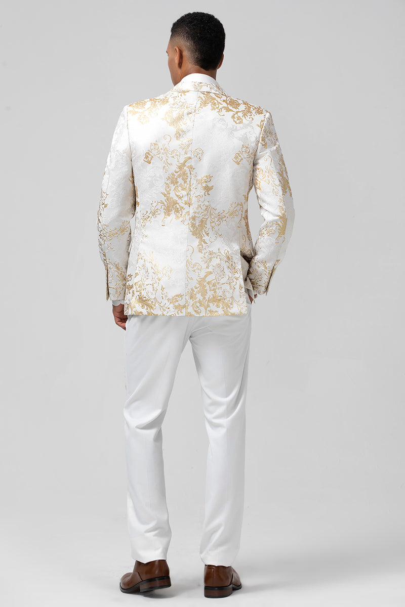 Load image into Gallery viewer, Champgne Peak Lapel One Button 2 Pieces Men's Prom Suits