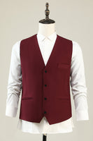 Load image into Gallery viewer, Burgundy Peak Lapel 3 Piece Men's Prom Suits