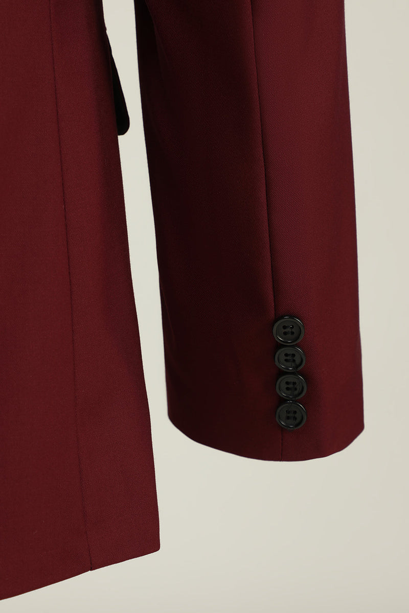 Load image into Gallery viewer, Burgundy Peak Lapel 3 Piece Men's Prom Suits
