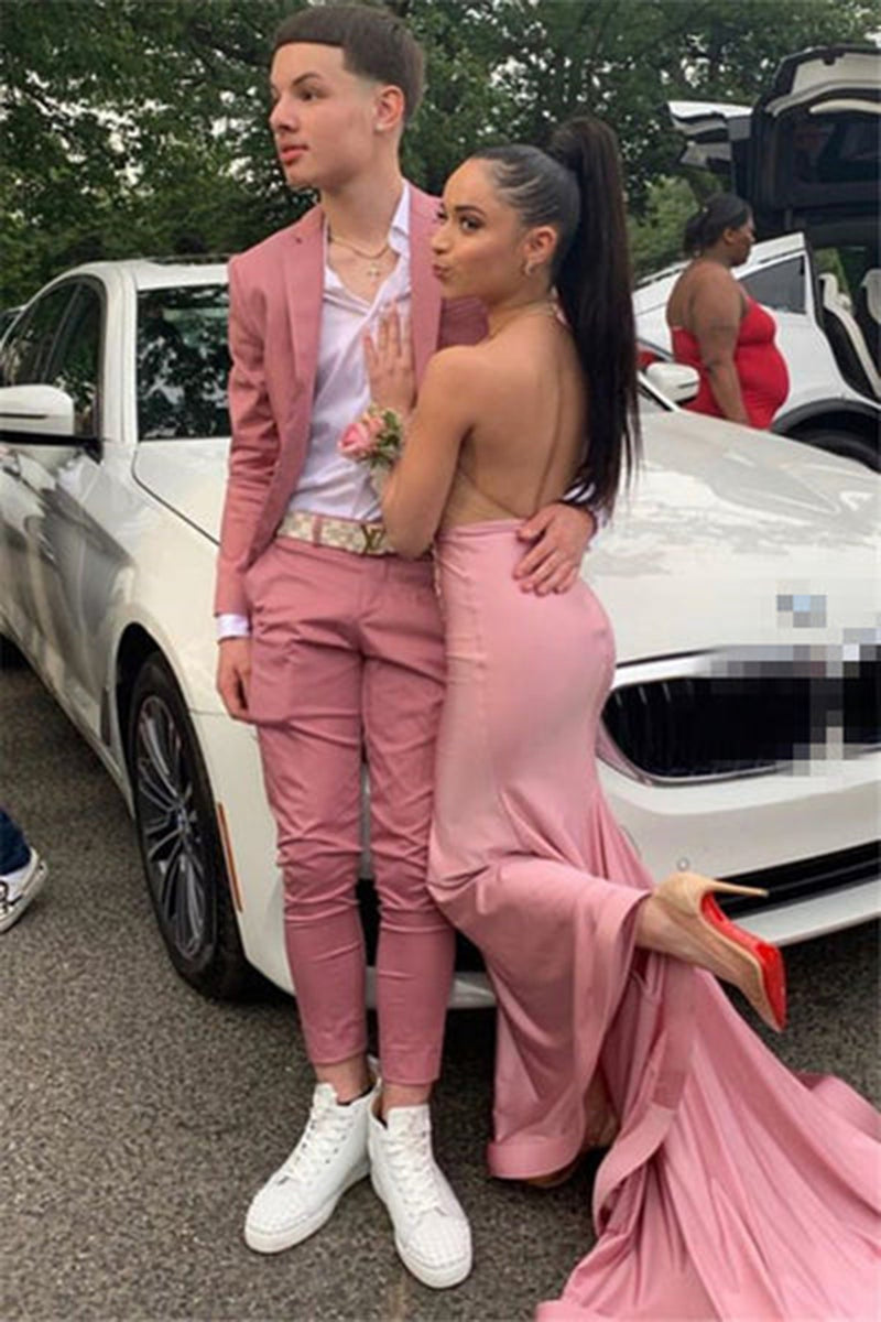 Load image into Gallery viewer, Notched Lapel Pink 2 Piece Men's Prom Suits